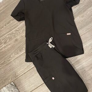 Figs Black Technical Collection Scrub Top